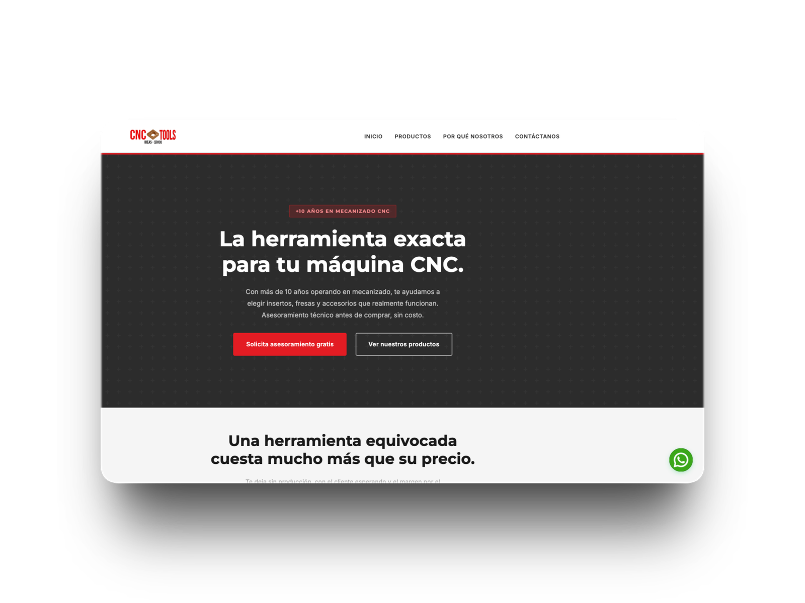 Sitio web cnctools.cl — Herramientas industriales CNC