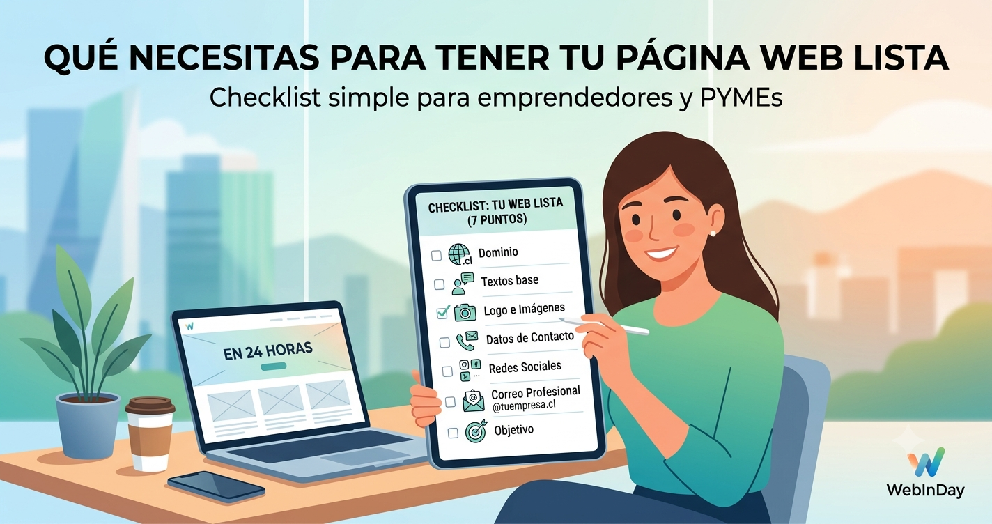 Qué necesitas para tener tu página web lista (checklist simple)