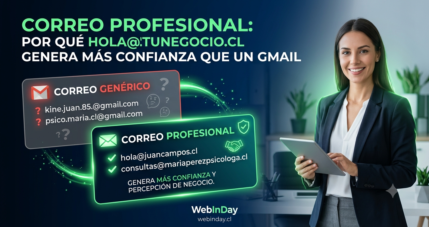 Correo profesional: por qué hola@tunegocio.cl genera más confianza que un Gmail